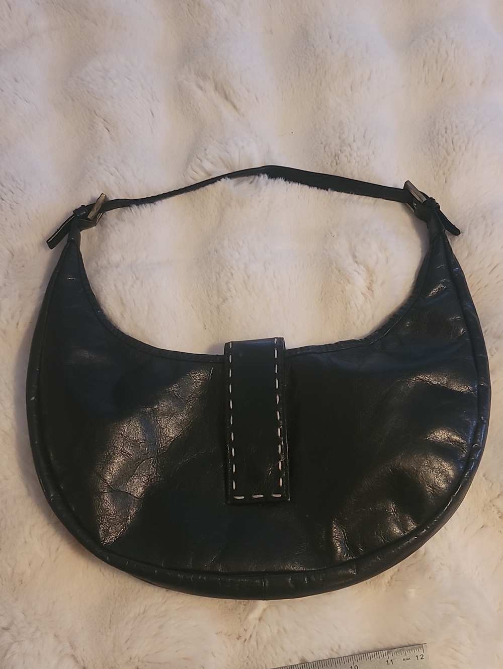 Tano Black Leather Shoulder Bag
